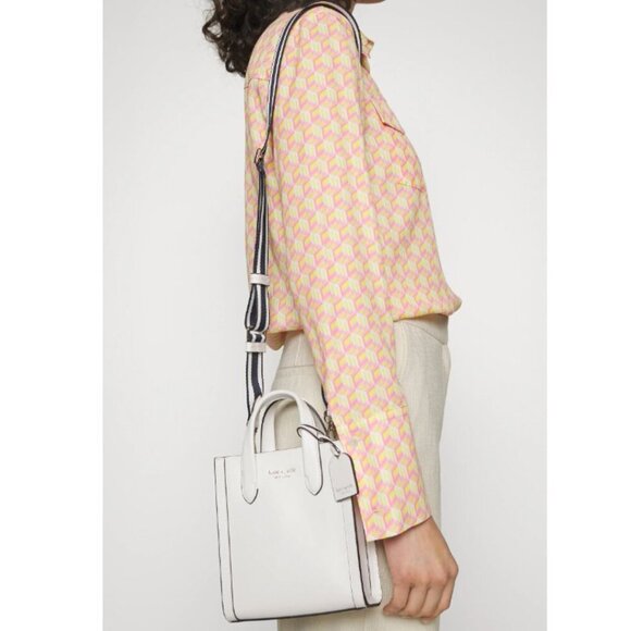 Kate Spade Manhattan Mini Tote Crossbody White Leather Shoulder Bag - Picture 6 of 14